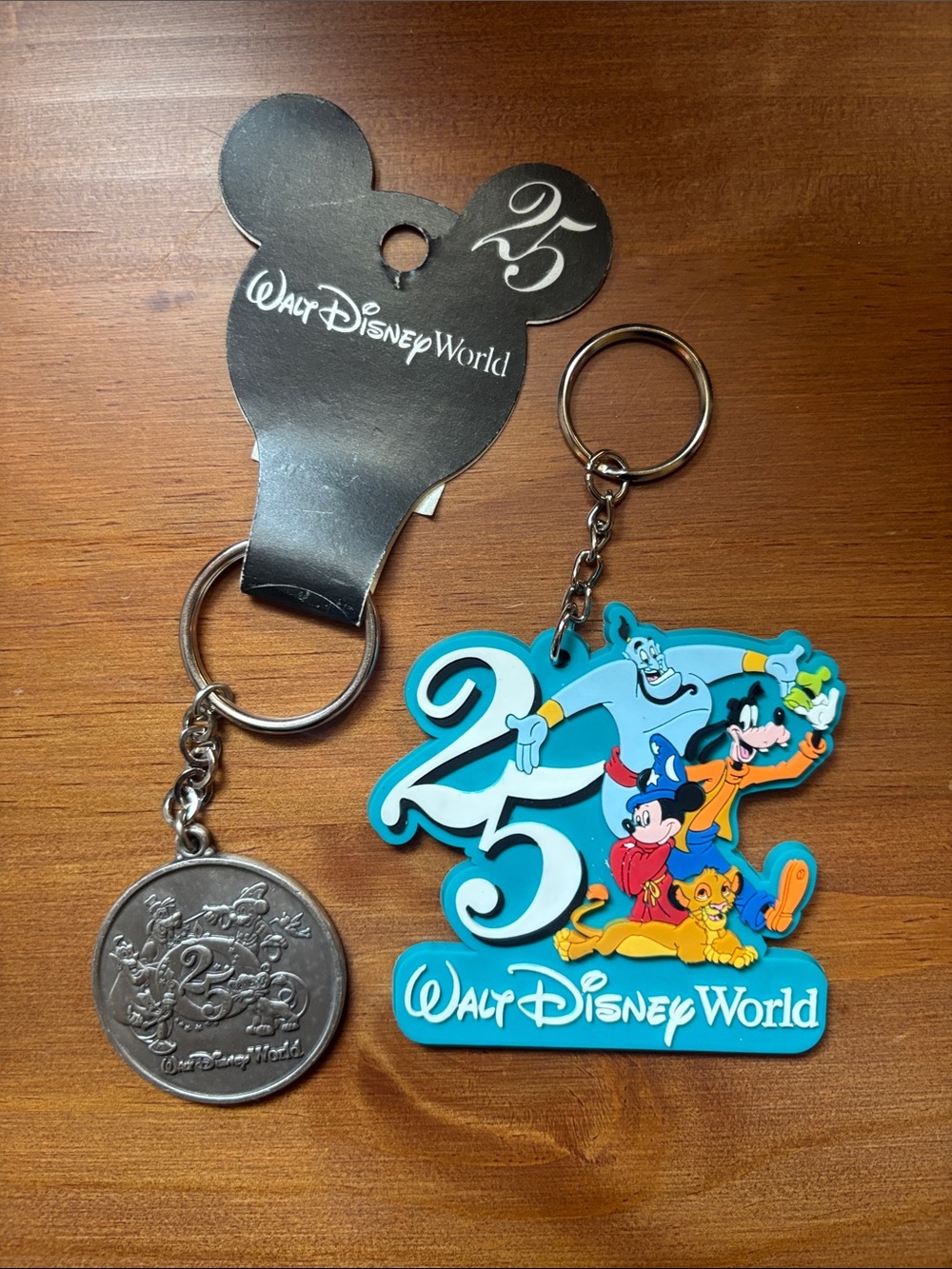 Disney Blue 25th Anniversary Character Keychain Set